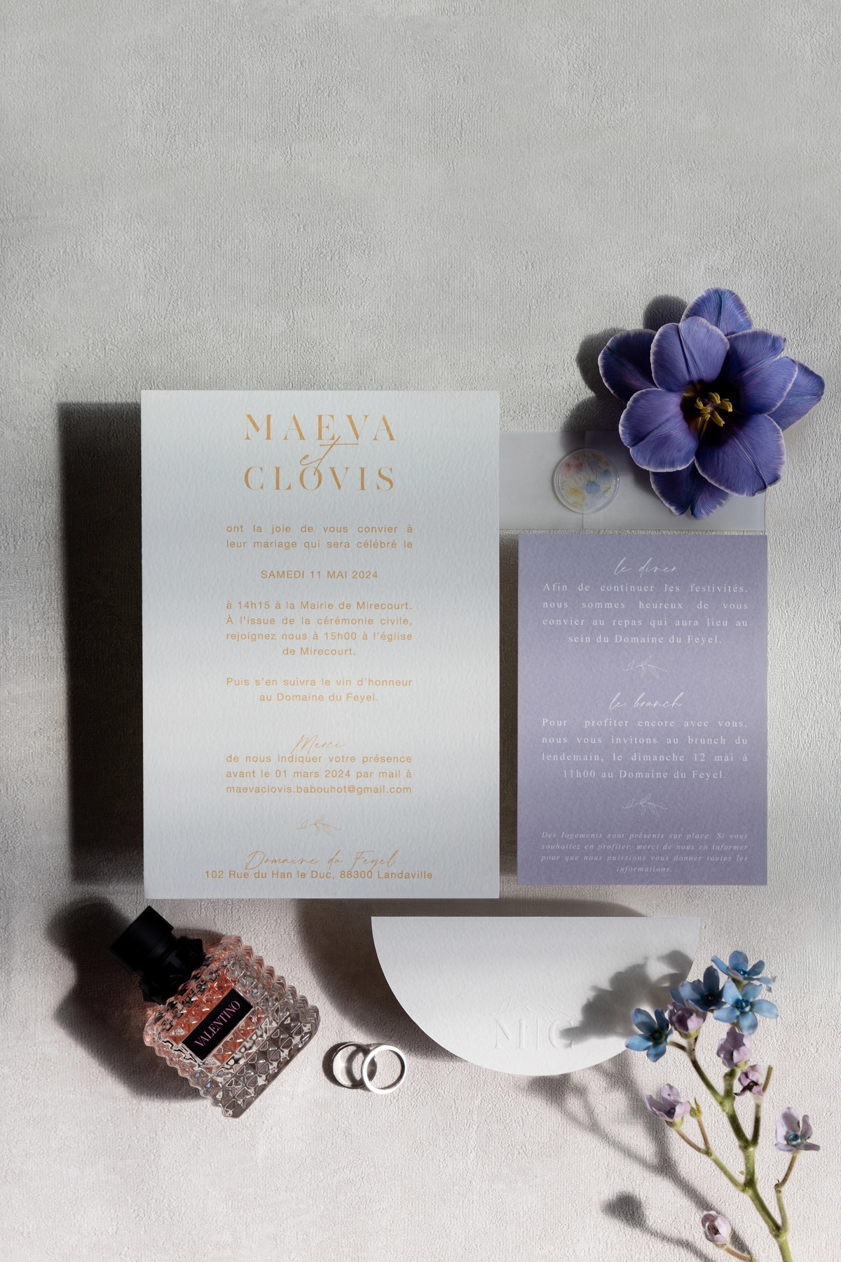 papeterie mariage flatlay mariage romantique the sweet romance